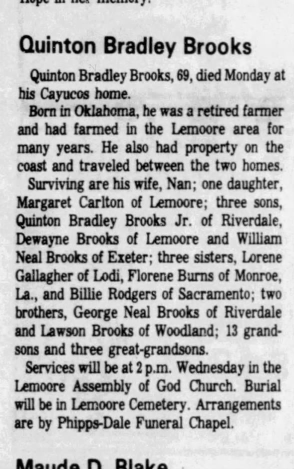 Clipping from The Hanford Sentinel